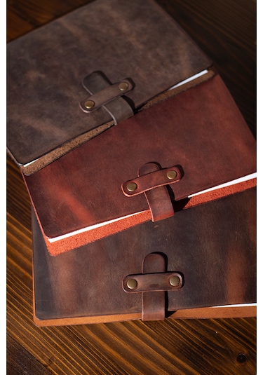 Kişiye İsme Özel Hakiki Deri A5 Defter / Ajanda Rose