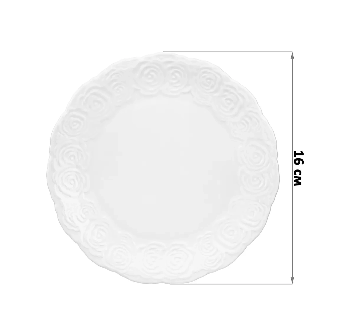 Elan Gallery Gül Desenli Tatlı Tabakları 2 Adet, 16x16x1,7 Cm 10436008 Beyaz