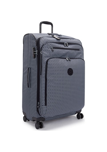 Kıplıng New Youri Spin L Büyük Boy Tekerlekli Valiz Siyah Sıgnature Prınt