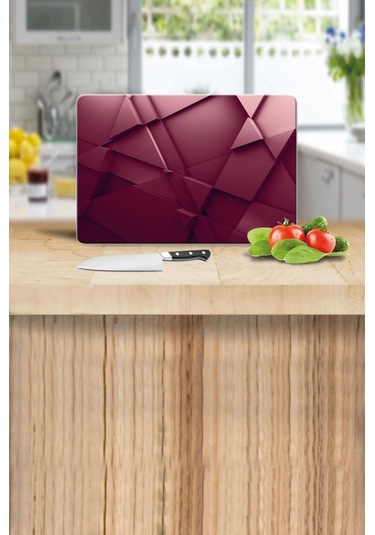 Kırmızı Üçgen Desenli Cam Kesme Tahtası - Cam Kesme Tablası 20