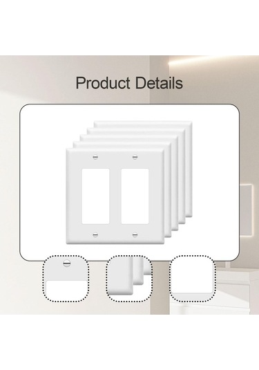 Trendooze Suntek 5 Adet Amerikan Standart Dubleks Priz Plakaları, Priz Plakası Seti