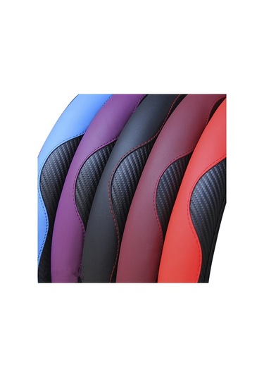 Globalbloom Şarap Kırmızı Evrensel 14.57-14.96inç Anti-kaymalı Nefes Alabilir Direksiyon Kılıfı Şarap Kırmızısı