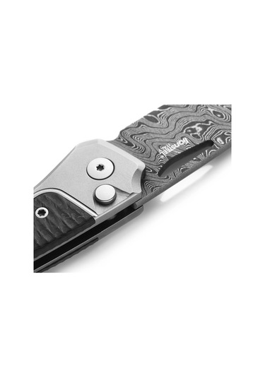 Lionsteel Twain Damascus - Gray Titanium / Carbon Fiber Çakı Gri