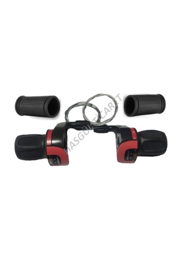Hsgl Bisiklet Vites Kolu Siyah Ön Attırıcı Arka Attırıcı Set Bisi Kırmızı - Siyah