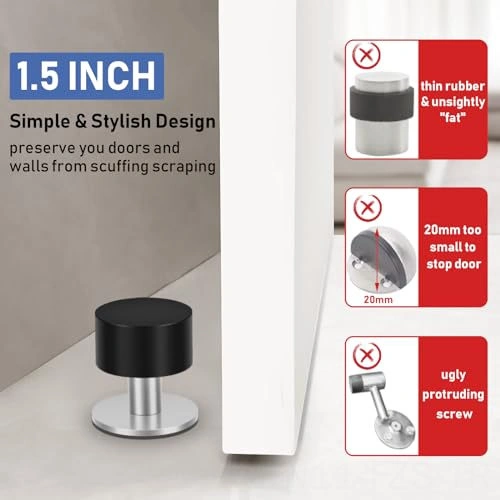 Fosenze Siyah, 2 Adet, Özlüklü Ve Sesten Koruyucu, Otomatik Yapışkan, Çelik Gövde, Delme Yok, Kapı Döşeme Koruyucu Bumperı