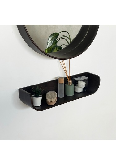 Dekoratif Ahşap Tasarım Duvar Rafı Ceviz