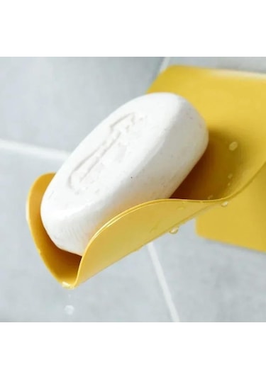 Beyaz Duvara Monte Sabunluk Saklama Kutusu Kendinden Drenaj Bulaşık Yapışkan Banyo Duş