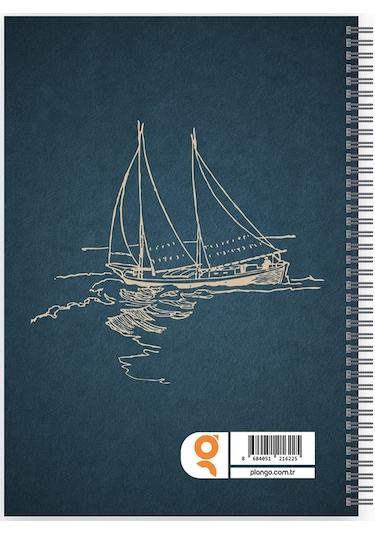 Gemi Spiralli Günlük Planlama Defteri - 100 Sayfa - 17x24 Planlayıcı Defter Beyaz - Mor