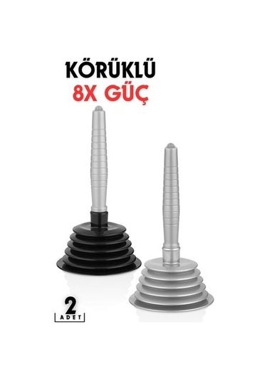 Hsnet Körüklü Lavabo Açıcı Pompa 2 Adet Prograde Design Metalik