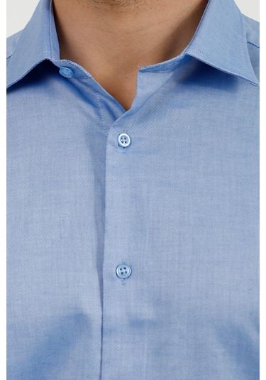 Uki Mavi Comfort Fit Uzun Kol Oxford Klasik Gömlek Mavi