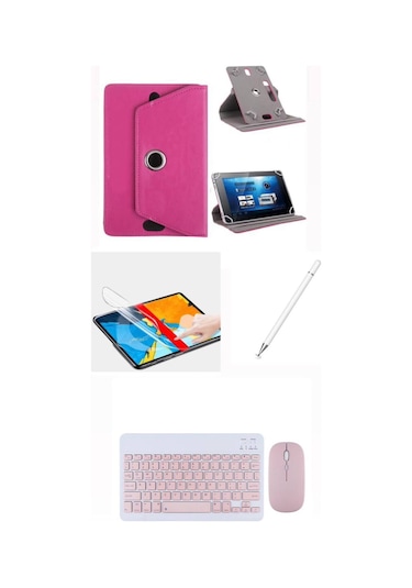 Samsung Galaxy A9+ X210 11'' Uyumlu 4in1 Set Klavye Mouse Kılıf Kalem Ekran Koruyucu