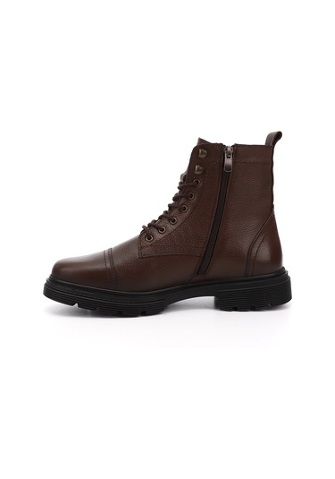 Gönderi R Kahve Floter Gön Hakiki Deri Fermuarlı Bağcıklı Erkek Postal Bot 81501 Kahve