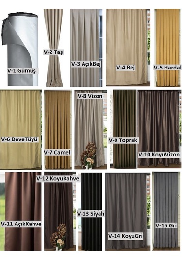 Brillant Blackout %100 Karartma Perde Güneşlik Fon Perde 32 Renk