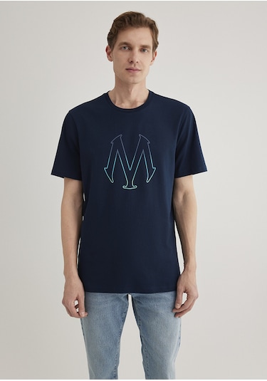 Mavi - Mavi Logo Baskılı Lacivert Tişört 0610635-70490 Lacivert