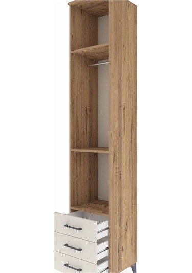 Hyperion Dolap 3 Raflı 3 Çekmeceli Tek Askılı 44x44x243 Çam-aytaşı Atlas Çam