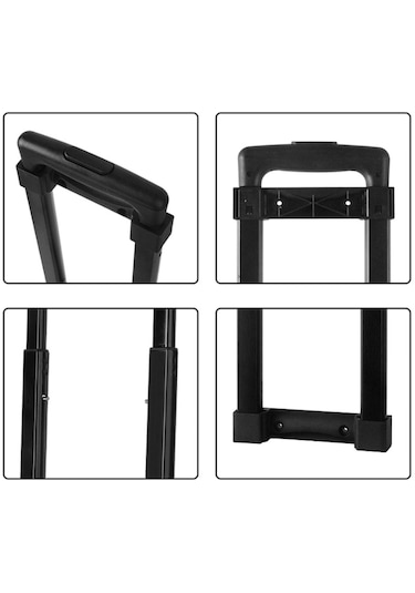 Homyl Bavul Teleskopik Saplı Arabası Bagaj Çekme Sürükleme Siyah