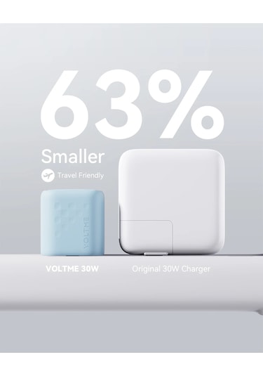 Voltme 30 W Gan Şarj Cihazı Usb Tip C Hızlı Şarj Cihazı Pd 3.0 Mini Taşınabilir 30w Eu Plug White ' Beyaz