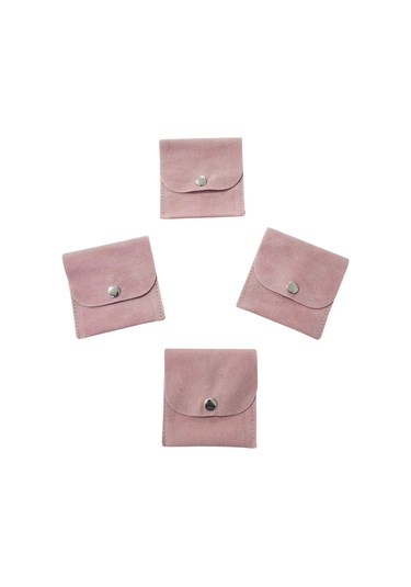 Kadife Süet Zarf Kese Pudra 10 Adet 7x7 Cm Boy Takı, Altın Kesesi Çıtçıtlı