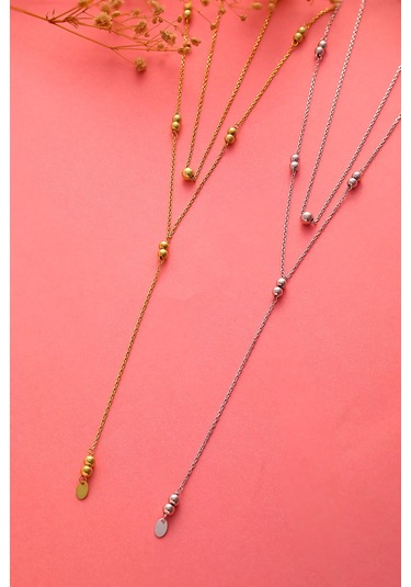 925 Ayar Gümüş Dorika Toplu 2 Li Y Kolye Altın