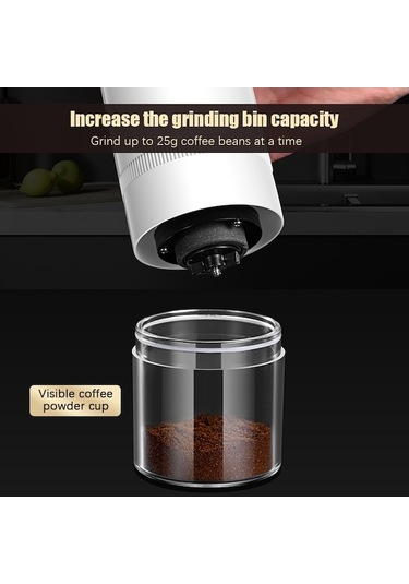 Bloomnest Kahve Çekirdeği Öğütücü 6 Vitesli Seramik Usb Otomatik Duran Öğütücü Siyah