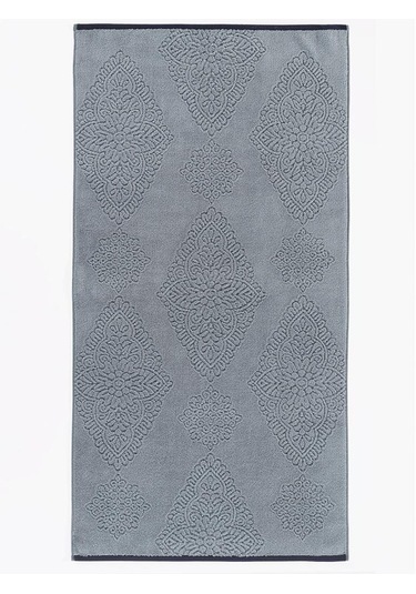 Pamuk Tekli Havlu Jakarlı Karna Premıum Vance - 70 X 140 Mavi
