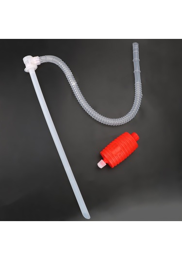 Leezsing Kırmızı Büyük Boy Pvc Sifon Pompa - Hızlı Sıvı Transferi Benzin, Yağ, Su - 10 Litre/ Dakika