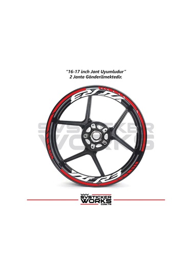 Yamaha Yzf-r3 Yazılı Jant Sticker Dış Ve İç Set Sticker Jant Şeridi Kırmızı