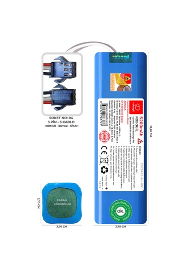 Arnica Et13350 Sil Süpür 5200mah Uyumlu Robot Süpürge Pili C5204bs-arn-001