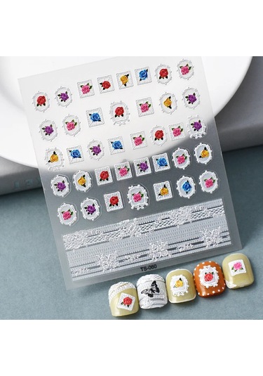 1 Adet Siyah Beyaz Yay Kelebek 5d Tırnak Çıkartmalar Nail Art Dekorasyon Kabartma Disney Karikatür Çiçek Nail Art Çıkartmalar Tırnak Malzemeleri Kahverengi