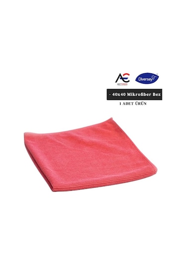 Diversey Solare Microjet Mikrofiber Temizlik Bezi Kırmızı 40 x 40 CM