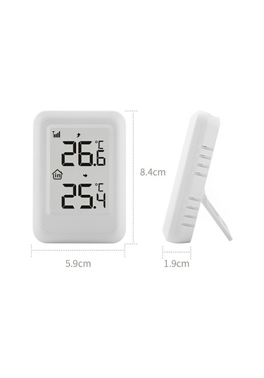 Geeroyoo Ts - Ft0401 Kablosuz Yüksek Hassasiyetli Tek Sürüklemeli Ev İç Ve Dış Mekan Sıcaklık Sensörü, Asılabilir Veya Dik Olarak Yerleştirilebilir