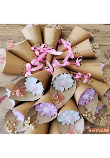 Papatya Buketi Mum, Düğün Hediyesi, Nikah Şekeri, Bebek Şekeri, Çiçek - 20 Adet