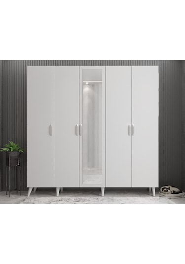 Açelya Portmanto Vestiyer Beyaz - Montaj Dahil 175cm M12