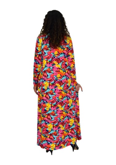 Kadın Uzun Kol Likralı Viskon Elbise Bgl-st04673 Kırmızı