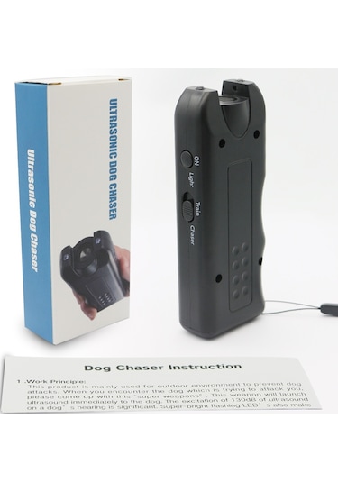 Lichen Ultrasonik Köpek Kovucu, El Tipi Havlama Önleyici Işıklı