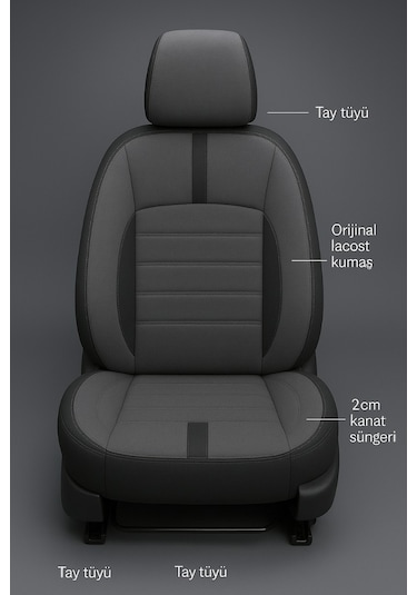 Toyota Avensis 2003 2018 Araca Uyumlu Oto Koltuk Kılıfı Tay Tüyü Füme Renk