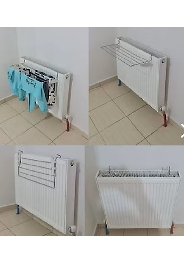 Yakut Serisi -kalorifer Petek Üstü Çamaşır Kurutma Askısı - Pratik Çamaşır Teli - Kompakt Kurutmalık Antrasit