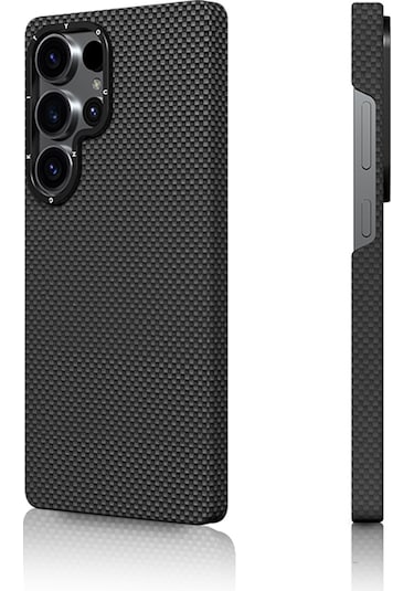 Galaxy S25 Ultra Kılıf Magsafe Uyumlu Aramid Fiber Youngkit 1500d Kevlar Extreme Wing Kapak Siyah