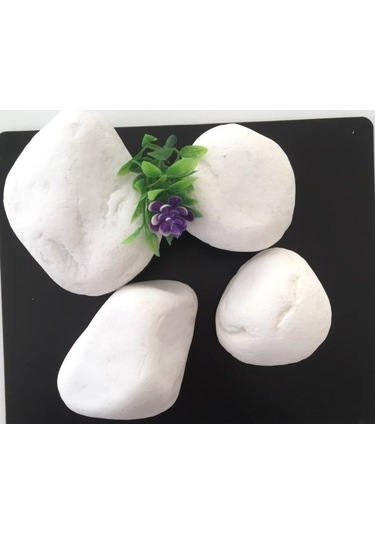 Dolomit Taşı - 6 Kg 60-100 Mm Tamburlanmış Beyaz Doğal Taş