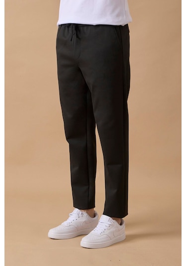 Braccas Erkek Slim Fit Orta Bel Siyah Pantolon Siyah