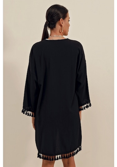 5833 Fırfırlı Kimonıo - Siyah 5833bgd19-001-12277 001