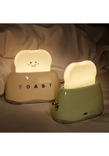 Wezone Şarj Edilebilir Tost Şeklinde Gece Lambası - 3000k Sıcak Sarı Işık, 1200mah Pil, 30/60 Dakika Zamanlayıcı