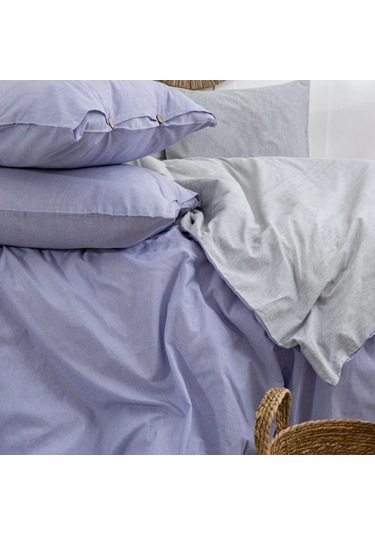 Tek Kişilik %100 Pamuk Ranforce Nevresim Takımı 160x220 Cm Lila Lastiksiz Çarşaflı Lila