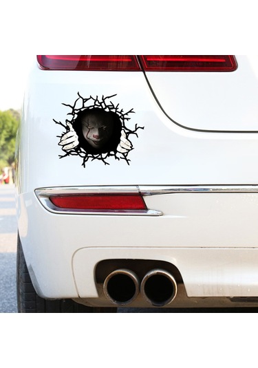 Yunboo Korkunç Halloween Pvc Araba Sticker - 30x25cm Siyah Pencere Dekoru Dış饰