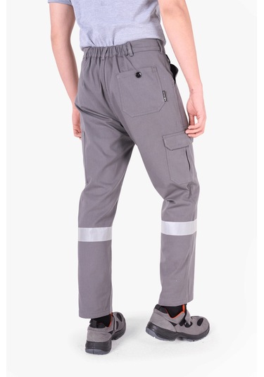 Reflektörlü Harman İş Pantolonu Gri