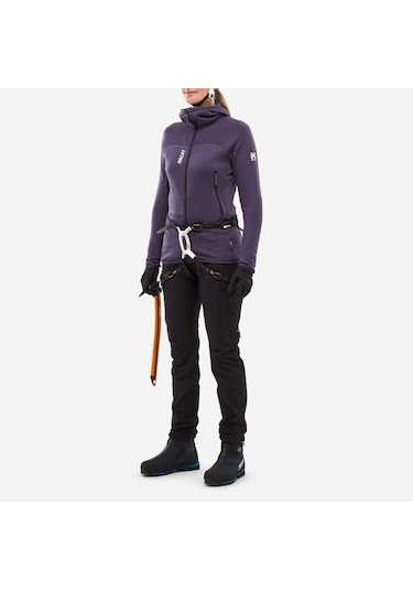 Millet Fusıon Grıd H Kadın Kapşonlu Polar Ceket Tam Fermuar Mıv9032 N9332 Mor