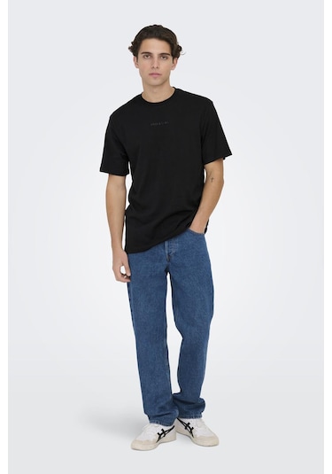 Only & Sons Erkek T Shirt 22028147 Siyah Siyah