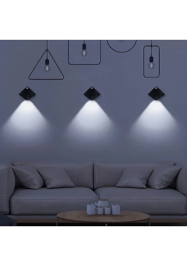 Oldfriend 1 Adet Modern Hareket Sensörlü Beyaz Duvarl Lambası Ayarlanabilir Aydınlatma Pil İle Çalışan Beyaz Işık