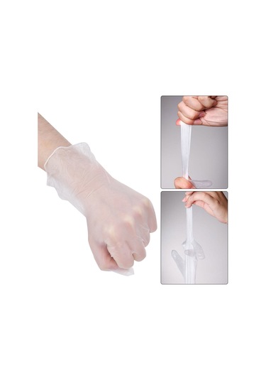 Günlük İşler İçin 50 Çift Tek Kullanımlık Pvc Eldiven Şeffaf Güvenli Tek Kullanımlık Xl
