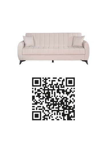 Kilim Mobilya Linda Üç Kişilik Kanepe Yüksek Ayaklı Krem